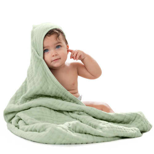 Comfy Cubs Hooded Baby Towels - 6 Layer, 100% Muslin Cotton - Large 32 X 32 Inch - 1-Pack Unisex | Wayfair