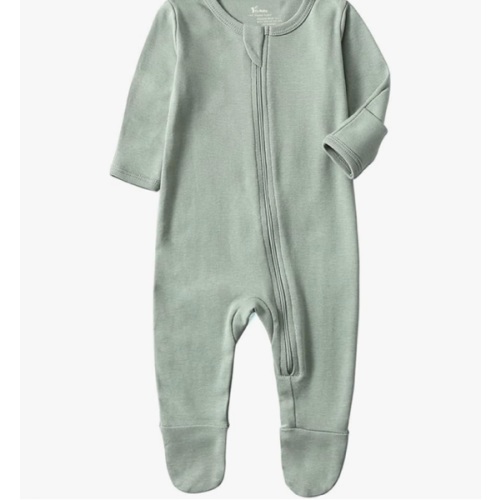 O2 BABY Baby Boys Girls Organic Cotton Zip-Front Sleeper Pajamas, Footed Sleep 'n Play