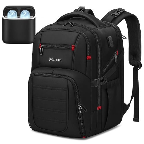 Mancro Dad Diaper Bag Backpack - Large Waterproof Travel Baby Bag for Men with Detachable Bottle Bag & Insulated Pocket, Black