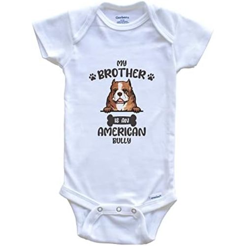 My Brother is an American Bully Cute Dog Breed Baby Bodysuit v2