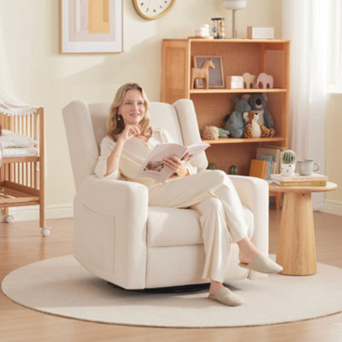 Latitude Run® Tucker Upholstered Glider Recliner Rocking Chair Swivel for Nursery & Living Room & Reviews | Wayfair