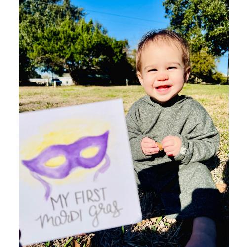 Watercolor Cajun Baby Milestone Cards | Louisiana Inspired Milestone Photo Prop Cards