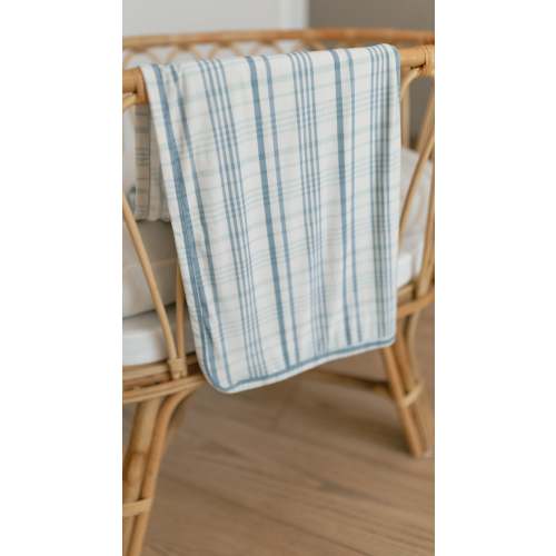 Infant Swaddle in Blue Plaid