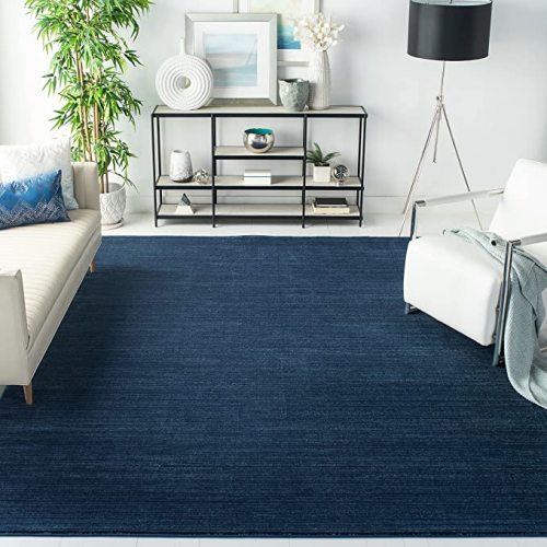 SAFAVIEH Vision Collection Area Rug - 8' Square, Navy, Modern Ombre Design, Non-Shedding & Easy to Clean, Ideal for Living Room, Bedroom, Dining Space (VSN606N)