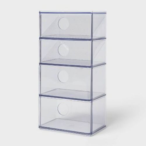 Acrylic Accessory Organizer with Drawer - Brightroom™: Jewelry Storage, Clear Acrylic Drawers, 7-Piece Set