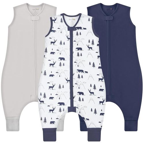 Toddler Sleep Sack with Feet, 0.5 TOG Organic Cotton Baby Sleeping Bag with Legs, Baby Wearable Blankets for Walkers w/ 2-Way Zipper, Baby Sleep Sack for Girls & Boys, Early Walker 6-18 Month