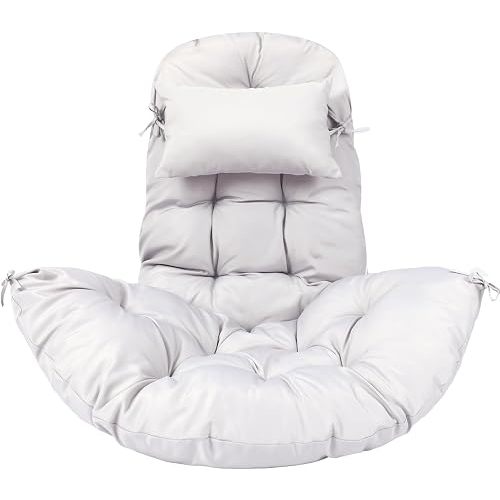 Tudomro Egg Chair Cushion Filling 2.58 kg 51 x 37 Inch Replacement Rocking Wicker Chair Cushions High Back Swing Hammock Hanging Cushion for Indoor Outdoor Patio(Grey,1 Pcs)