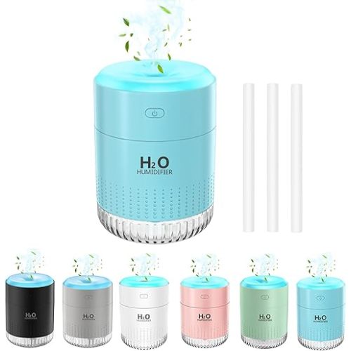 Rechargeable Mini Humidifier with 7 Color Light, Small Personal Desktop Humidifier for Baby Bedroom, Office, Nursery, Travel with Auto Shut-Off, Super Quiet