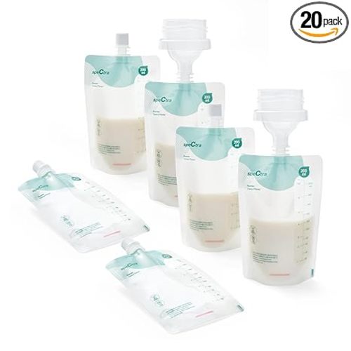 Spectra - Simple Store Milk Collection Bags 200 ml - Hygenic Double Lined Leak Free Insulation - Convenient Milk Storage for Busy Moms - 20 Count