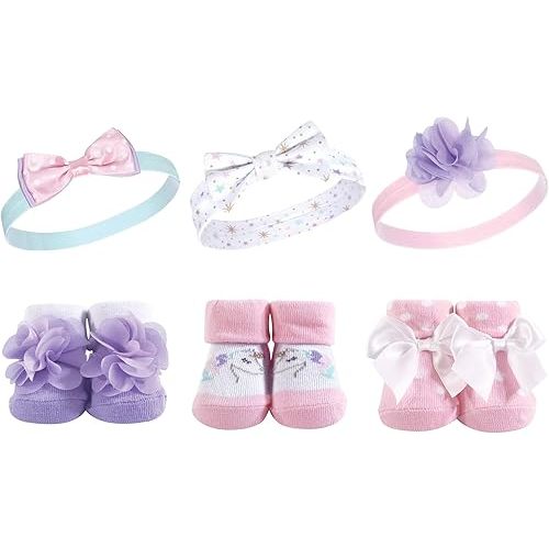 Hudson Baby Girl's Headband and Socks Giftset