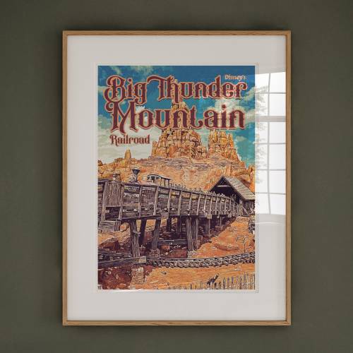 Big Thunder Mountain Disney Poster - Retro Style Orlando Print
