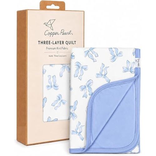 Copper Pearl Three-Layer Baby Blanket: Soft Baby Quilts for Boys and Girls | Breathable, Cozy, Toddler Blanket | Baby Quilt for Newborns | 46x46 Premium Polyester/Rayon | Daphne