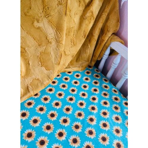 Sunflower flannel crib sheet