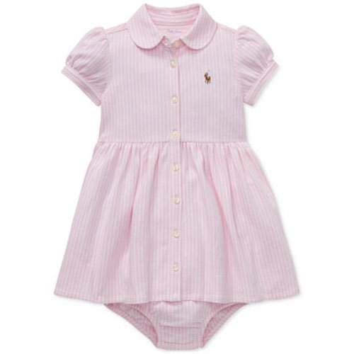 Baby Girls Striped Knit Oxford Dress