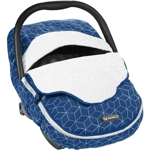 Yoofoss Baby Car Seat Cover - Winter Carseat Canopy Protects Baby from Cold Wind, Super Warm Plush Fleece Carrier Cover for Infant Boys & Girls (Blue)