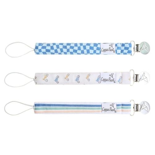 Binky Clip 3 Pack Set "Ryder" by Copper Pearl