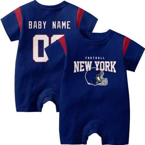 KREDE Baby Clothes Unisex Baby Rompers Bodysuit Custom Name Number for Boys
