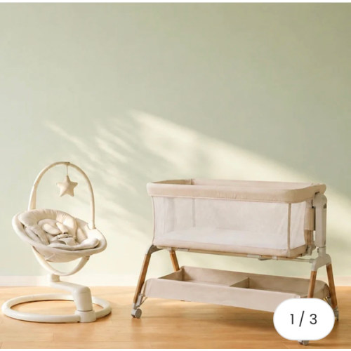 Baby Swing Rocker & Bedside Bassinet Bundle – Newborn Sleep Set – GROWNSY