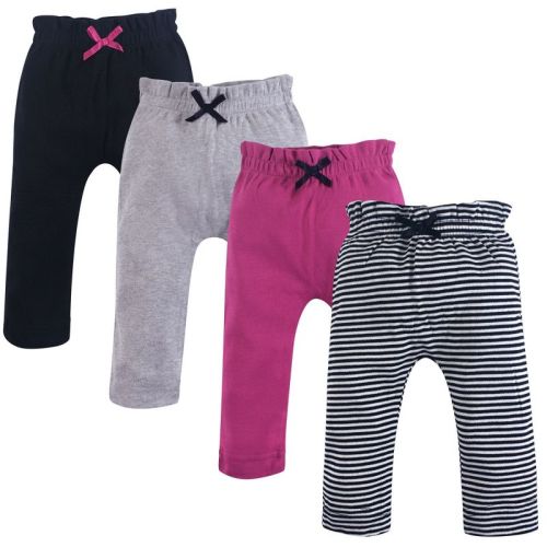 Touched By Nature Baby Girl Organic Cotton Pants, Black Berry, 18-24 Months