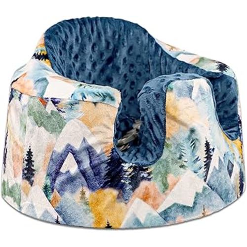 Baby Seat Cover Compatible with Bumbo Seat, Soft Comfortable Minky Seat Cover for Baby Girl Boy, Breathable Removable Cover for Baby Seat, Machine Washable, Fall Mountain