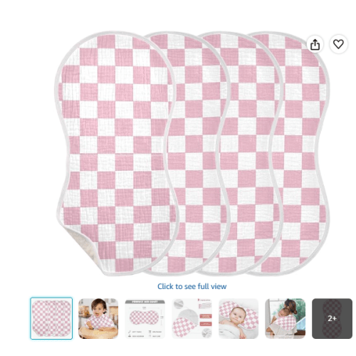Checkered Pink Burp Cloth