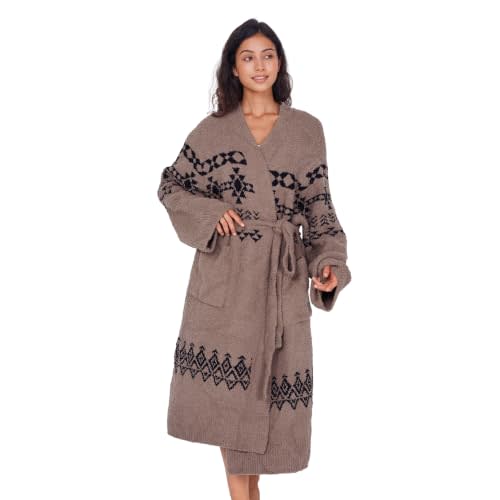 WDCOZY Souffsof Women's Plush Robes with Pockets, Ultra Soft, Multi Prints | Fuzzy Long House Bath Robe for Women, Spa Cozy Comfy Fluffy Fuzzy Bathrobe, Cute Warm Loungewear, One Size or Large