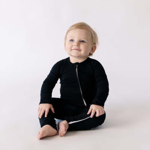 Bumbunny Baby Convertible Footed Romper in Black - Shop