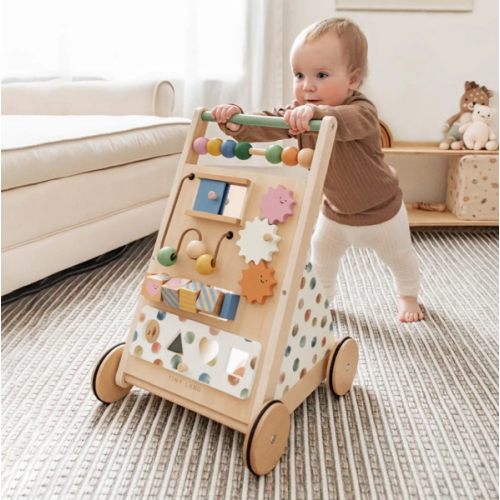 Tiny Land Natural Wooden Baby Walker