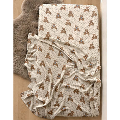 Teddy Bear Picnic // Fitted Cot sheet