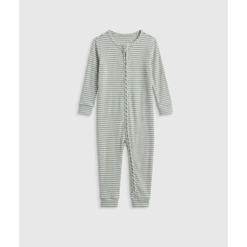 Quince -  Organic Cotton Rib One Piece  in Green Stripe