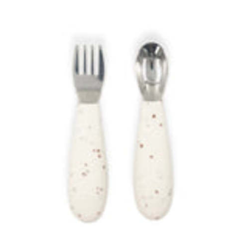 Fork and Spoon Set - Blush Speckle – Yeah Baby Goods