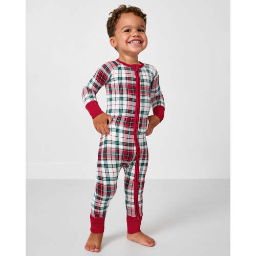 Holly Plaid Zippy | Little Sleepies