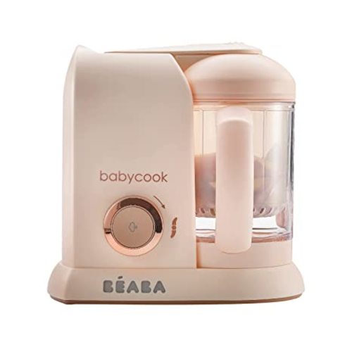 BEABA Babycook Solo 4 in 1 Baby Food Maker, Puree Steamer and Blender for Purees, Grinder with Auto Steam Cooking, Lrg Capacity 1,100 mL/ 37 oz, 27 Servings in 20 Mins, (Charcoal)