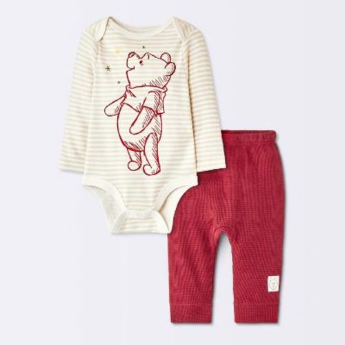 Baby 2pc Winnie the Pooh Bodysuit and Pants Set - Cloud Island™ Cream Newborn