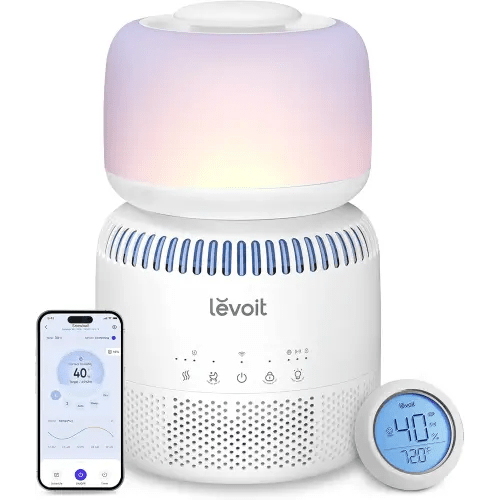 LEVOIT Evaporative Humidifiers for Bedroom Baby, Dual Air and Water Filters, Separate Sensor, Blue Light Free for Nursery Nightlight, Auto Dry, Smart Control & Alexa, Auto Mode, 3.8L Tank for 36H