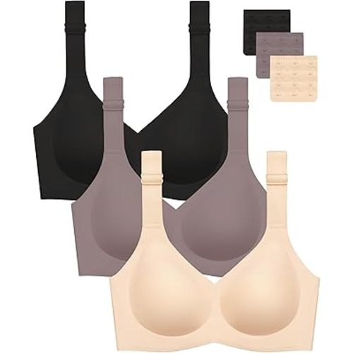 Gailife 3PACK Jelly Wireless Bras for Women No Underwire Support Smooth Bralettes for Women Everyday T Shirt Bra