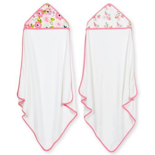 Just Born® 2-Pack Blossom Hooded Towels in Pink