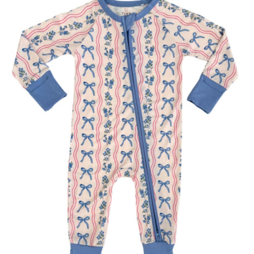 Amelia Bow Zipper Romper – In My Jammers