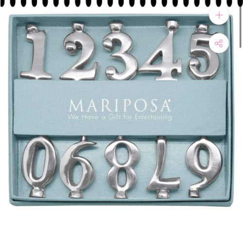 Mariposa Candle Number Holder Set (Silver or White)
