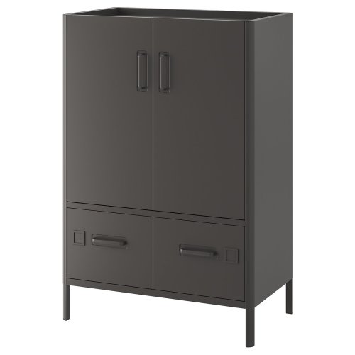 IDÅSEN Cabinet with doors and drawers - dark gray 31 1/2x18 1/2x46 7/8 "