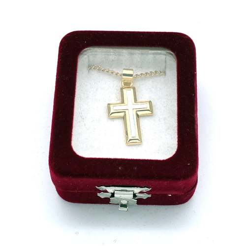 Gold and Silver Pendant Cross (Latin)