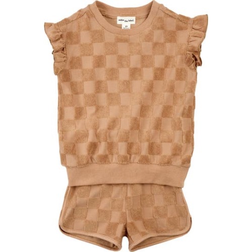 Textured Check Terry Cloth Top & Shorts, 18M