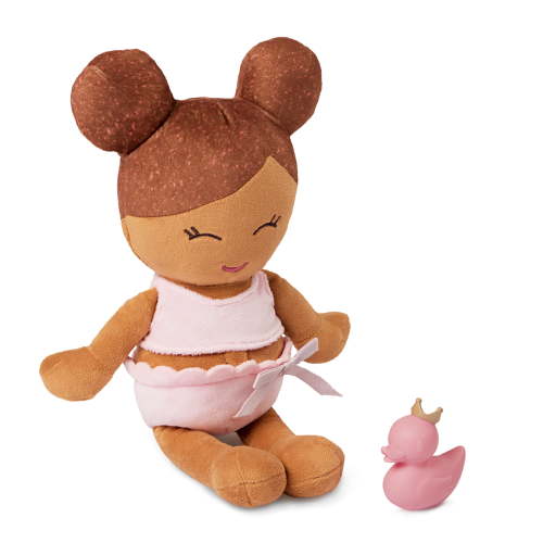 LullaBaby 14-inch Plush Bath Doll Light-Brown Hair Tub Toys for Kids 2 Years Old & Up