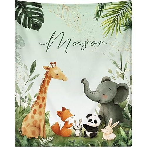 Custom Baby Blanket for Boys Personalized Baby Blanket with Name Soft Cozy Flannel Bed Throw Blanket for Kids Newborn Toddler Customized Baby Boy Gifts for Christmas Baby Shower Birthday Easter