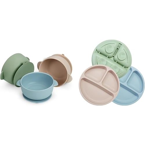 PandaEar 3 Pack Baby Bowls & Plates