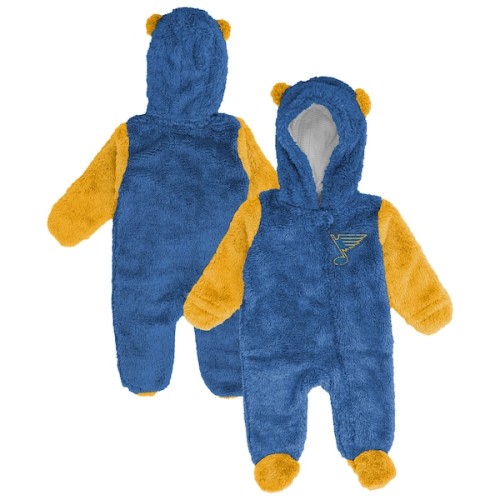 Infant & Newborn St. Louis Blues Outerstuff Blue Stay Napping Fleece Bunting Full-Zip Sleeper