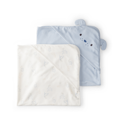 Baby 2-Pack Hooded Towels - Blue