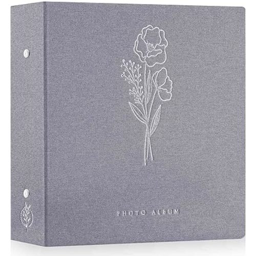 Lanpn Photo Album 4x6 1000 Pockets, Extra Large Capacity Linen Cover Picture Albums Holds 1000 Horizontal and Vertical Photos Grey