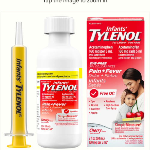 Infants' TYLENOL® Dye Free Oral Suspension