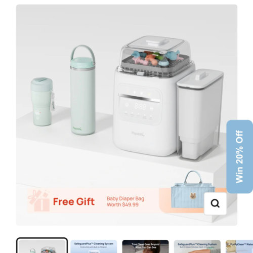 Papablic SafeguardPlus™ Smart Feeding System (Bottle washer/sterilizer, portable milk cooler, and portable milk warmer)